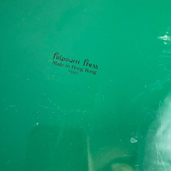 Christmas Santa Cookie Tray by Potpourri Press VTG Serving Platter Round Signed - Picture 7 of 12